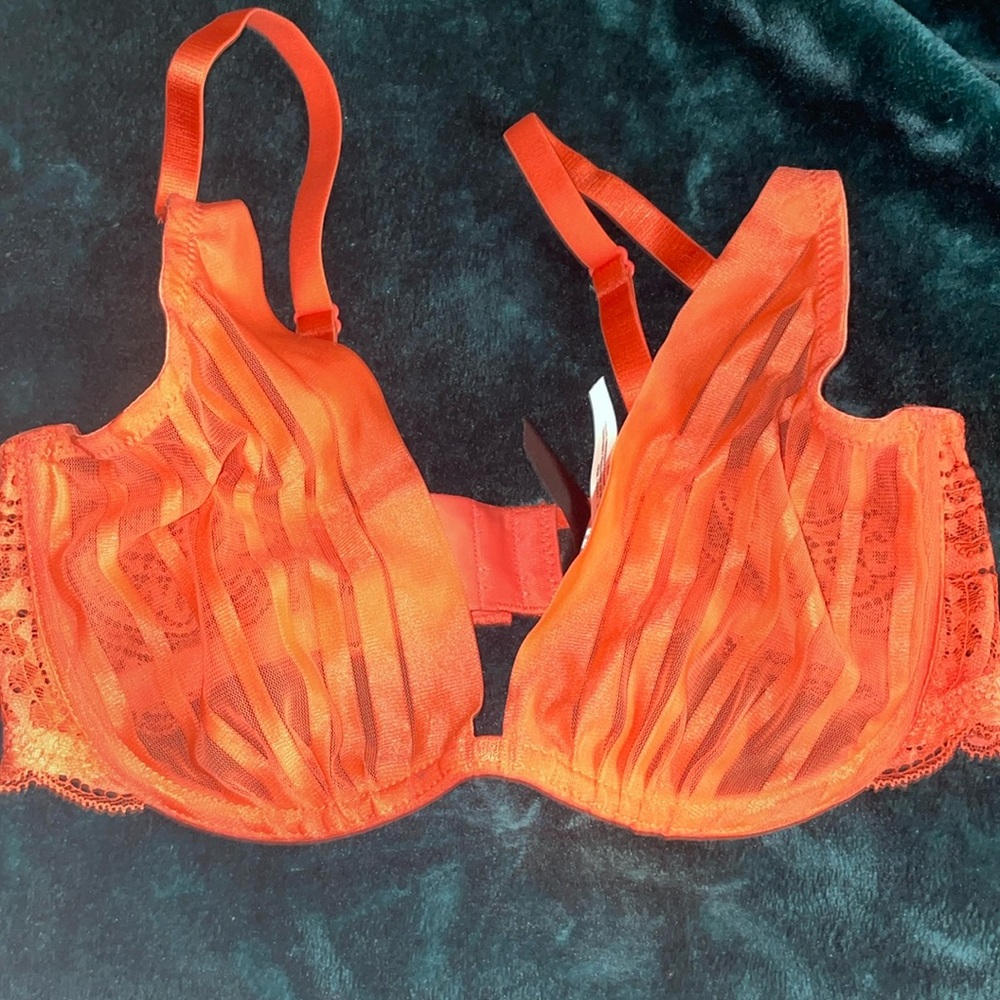 Adore Me Orange lace bra